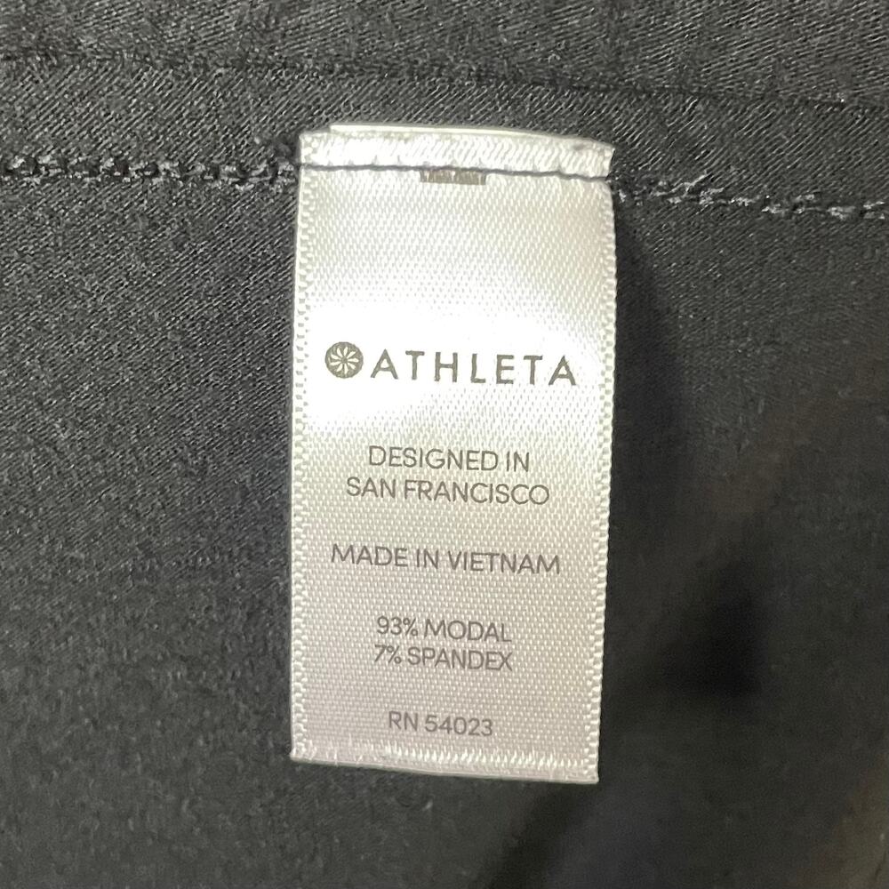Athleta Dress Womens Small Black Draped Crew Neck Mini Jersey Knit Modal Stretch - Picture 9 of 10